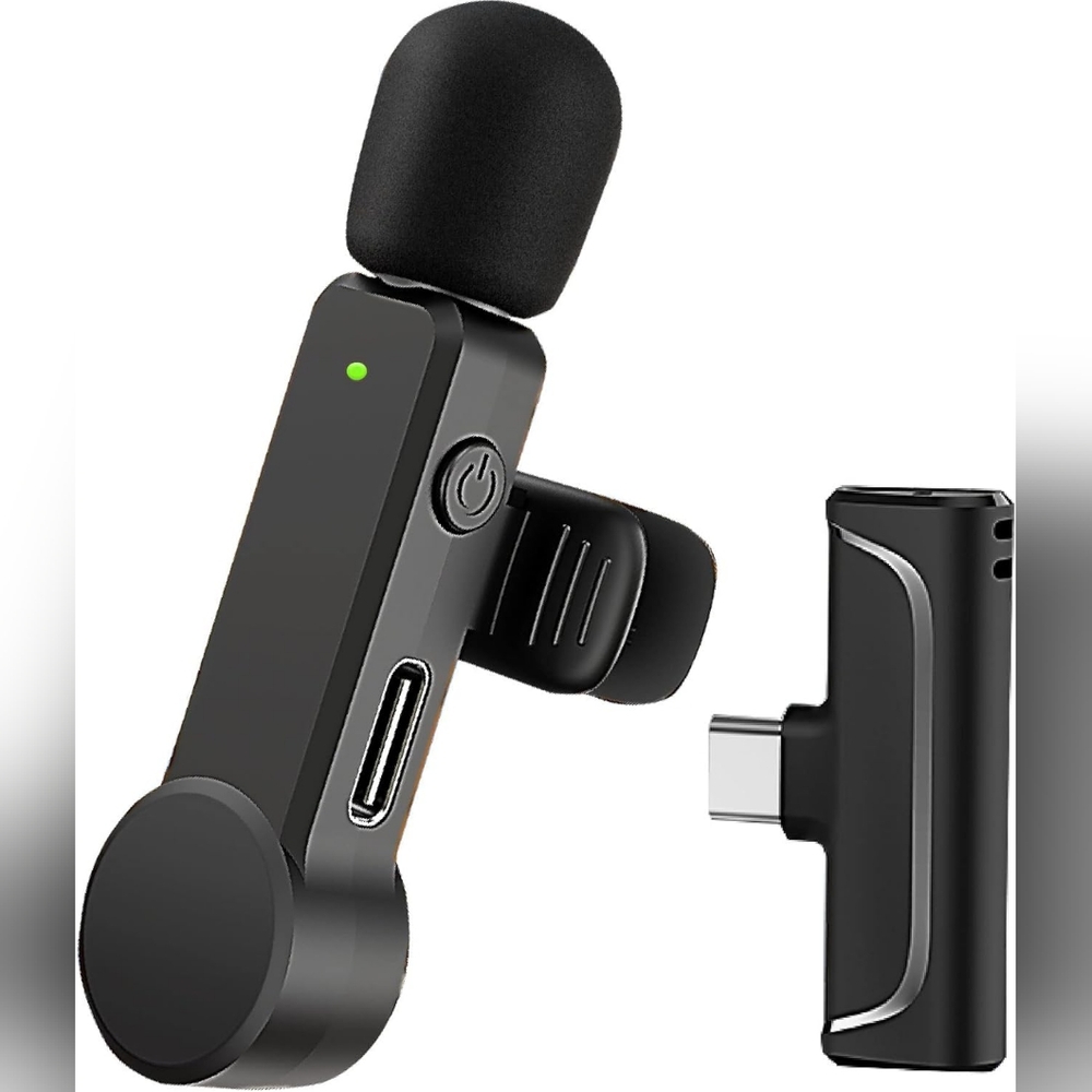 EZColoris Wireless Microphone for Android Phone USB C Mic 10H Battery